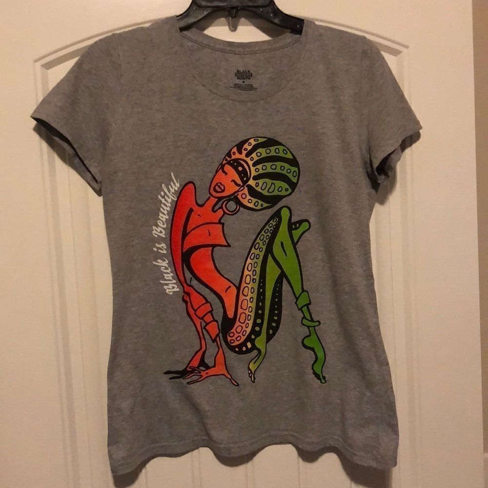 Black Girl Magic shirt gray green red yellow